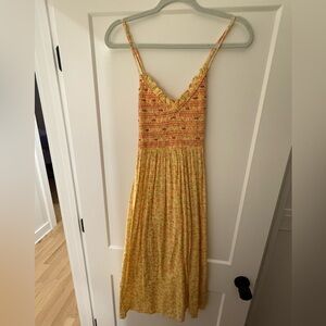 LoveShackFancy Canyon Dress in Butter Yellow Floral Maxi Dress
